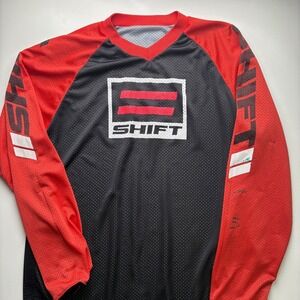 SHIFT Vintage Motocross Jersey Mens Black Red Long Sleeve Mtn Bike MX Gear
